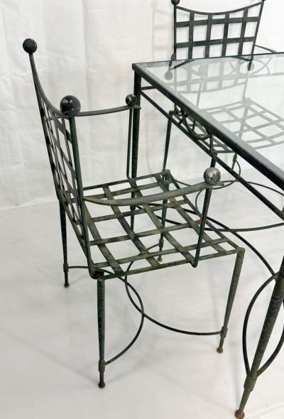 Mario Papperzini Mario Papperzini for Salterini Iron Patio Dining Set 6 Chairs Matching Table