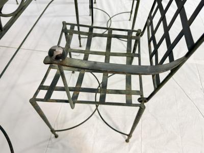 Mario Papperzini Mario Papperzini for Salterini Iron Patio Dining Set 6 Chairs Matching Table