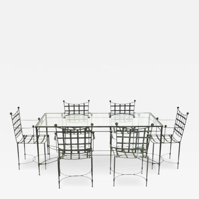 Mario Papperzini Mario Papperzini for Salterini Iron Patio Dining Set 6 Chairs Matching Table