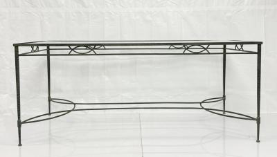 Mario Papperzini Mario Papperzini for Salterini Wrought Iron Patio Dining Table with Glass Top