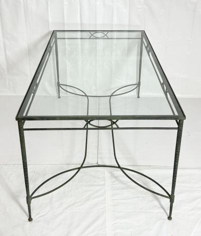 Mario Papperzini Mario Papperzini for Salterini Wrought Iron Patio Dining Table with Glass Top