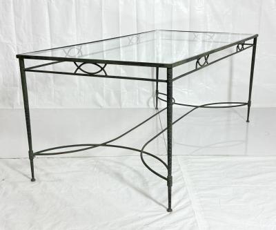 Mario Papperzini Mario Papperzini for Salterini Wrought Iron Patio Dining Table with Glass Top