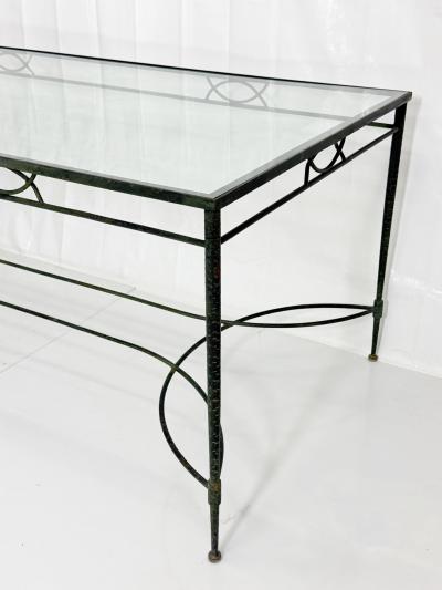 Mario Papperzini Mario Papperzini for Salterini Wrought Iron Patio Dining Table with Glass Top