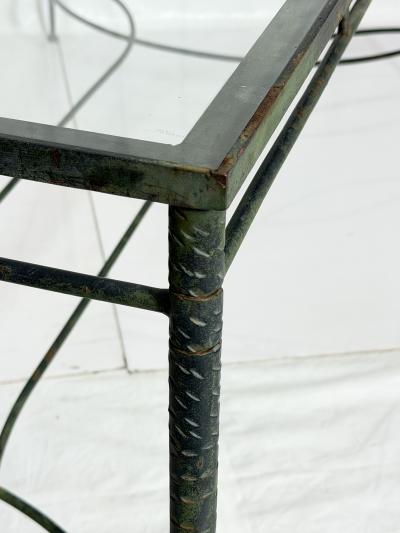 Mario Papperzini Mario Papperzini for Salterini Wrought Iron Patio Dining Table with Glass Top