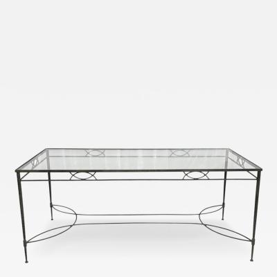 Mario Papperzini Mario Papperzini for Salterini Wrought Iron Patio Dining Table with Glass Top