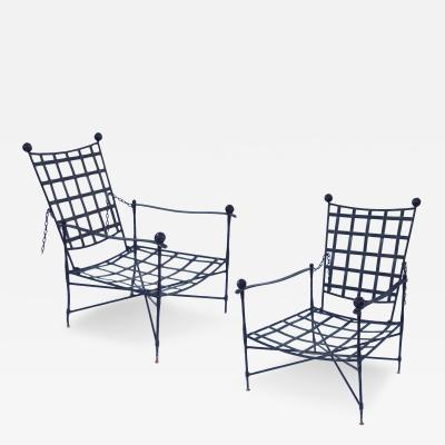 Mario Papperzini Pair of Wrought Iron Patio Chairs