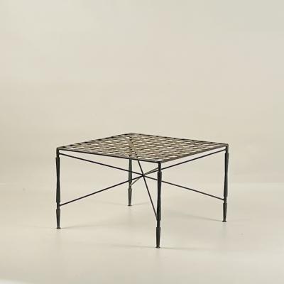 Mario Papperzini Patinated Wrought Iron Ottoman by Mario Papperzini for John Salterini