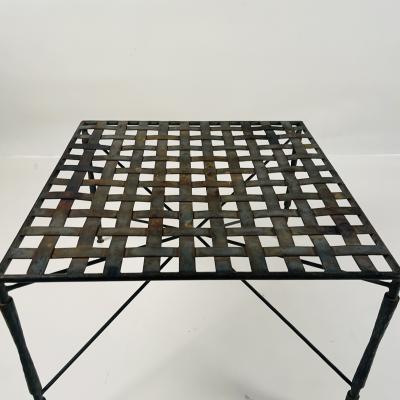Mario Papperzini Patinated Wrought Iron Ottoman by Mario Papperzini for John Salterini