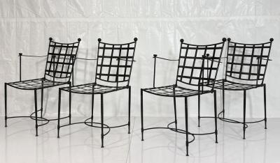 Mario Papperzini Set Of Four Mario Papperzini for Janus et Cie Wrought Iron Dining Armchairs
