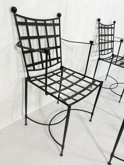 Mario Papperzini Set Of Four Mario Papperzini for Janus et Cie Wrought Iron Dining Armchairs