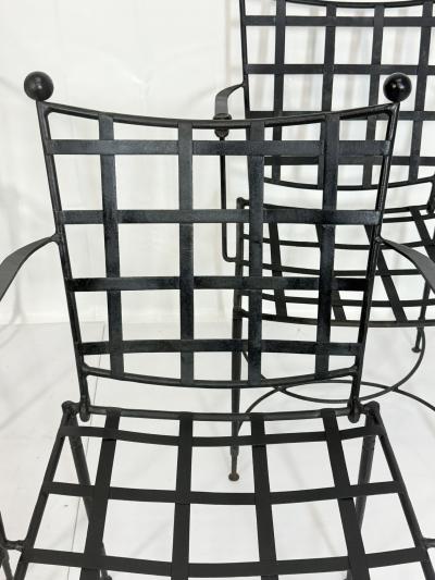 Mario Papperzini Set Of Four Mario Papperzini for Janus et Cie Wrought Iron Dining Armchairs
