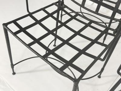 Mario Papperzini Set Of Four Mario Papperzini for Janus et Cie Wrought Iron Dining Armchairs