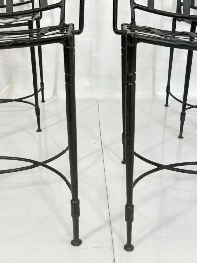 Mario Papperzini Set Of Four Mario Papperzini for Janus et Cie Wrought Iron Dining Armchairs