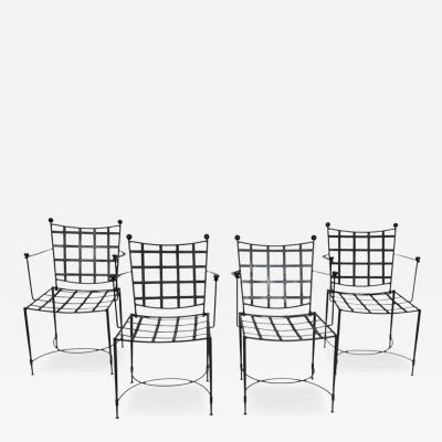 Mario Papperzini Set Of Four Mario Papperzini for Janus et Cie Wrought Iron Dining Armchairs