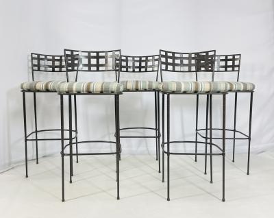 Mario Papperzini Set of 5 Barstools in Solid Steel by Amalfi Furniture after Mario Papperzini 