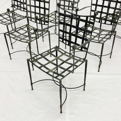 Mario Papperzini Set of Six Mario Papperzini for Salterini Iron Lattice Outdoor Armchairs
