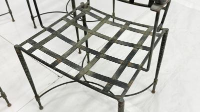 Mario Papperzini Set of Six Mario Papperzini for Salterini Iron Lattice Outdoor Armchairs