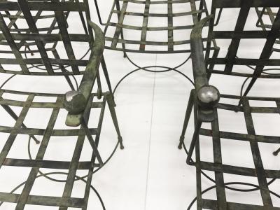 Mario Papperzini Set of Six Mario Papperzini for Salterini Iron Lattice Outdoor Armchairs