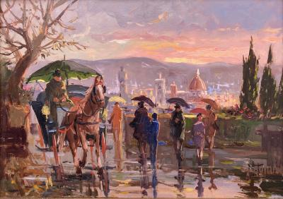 Mario Poggiali Rainy Sunset Florence Italy 