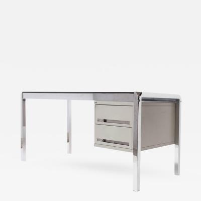 Mario Sabot Mario Sabot Glass and Chrome Desk 1970s