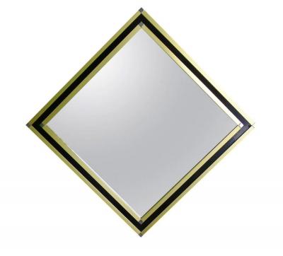 Mario Sabot Mid Century Modern Italian Art Deco Style Brass Framed Wall Mirror