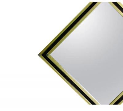 Mario Sabot Mid Century Modern Italian Art Deco Style Brass Framed Wall Mirror