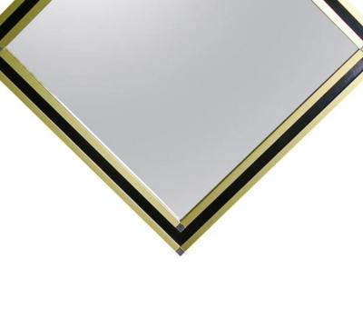 Mario Sabot Mid Century Modern Italian Art Deco Style Brass Framed Wall Mirror