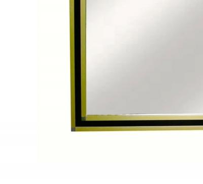 Mario Sabot Mid Century Modern Italian Art Deco Style Brass Framed Wall Mirror