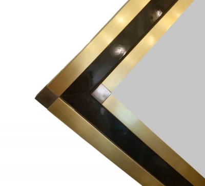Mario Sabot Mid Century Modern Italian Art Deco Style Brass Framed Wall Mirror