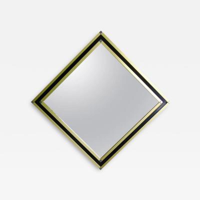 Mario Sabot Mid Century Modern Italian Art Deco Style Brass Framed Wall Mirror