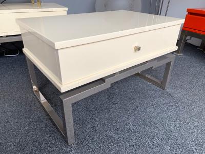 Mario Sabot Pair of Lacquered and Metal Chrome Side Tables by Mario Sabot Italy 1970s