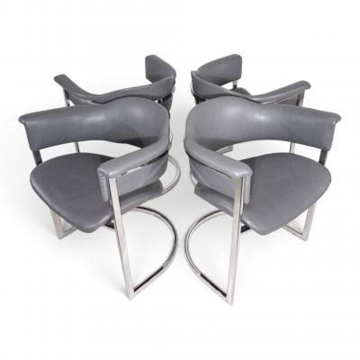 Mario Sabot Set of 4 dining chairs by Vittorio Introini for Mario Sabot 1970
