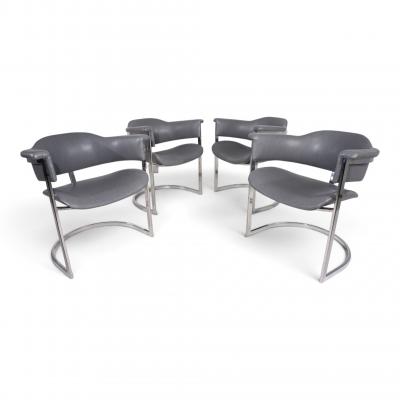 Mario Sabot Set of 4 dining chairs by Vittorio Introini for Mario Sabot 1970