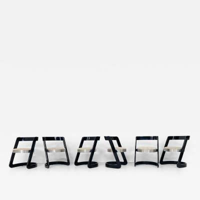 Mario Sabot Set of 6 Mid Century Dining Chairs by Willy Rizzo for Mario Sabot