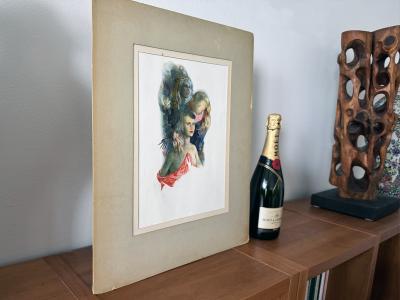 Mario Zamparelli 1950s Gorgeous Women Montage Portrait Mid Century Illustration Art 