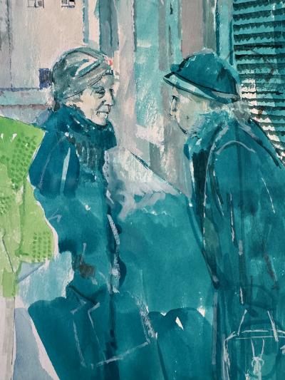 Mario Zamparelli Harpers Bazaar Mid Century Fashion Illustration Watercolor on Board