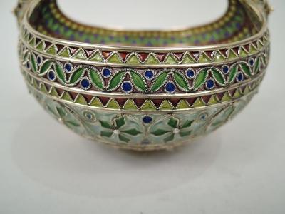 Marius Hammer Norwegian Plique Jour Viking Kjenge Ale Bowl by Marius Hammer