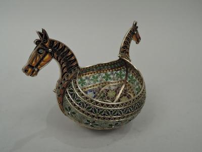 Marius Hammer Norwegian Plique Jour Viking Kjenge Ale Bowl by Marius Hammer