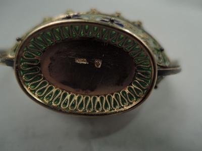 Marius Hammer Set of 3 Marius Hammer Plique Jour Viking Longboat Open Salts