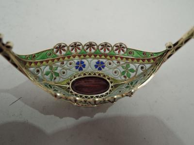 Marius Hammer Set of 3 Marius Hammer Plique Jour Viking Longboat Open Salts