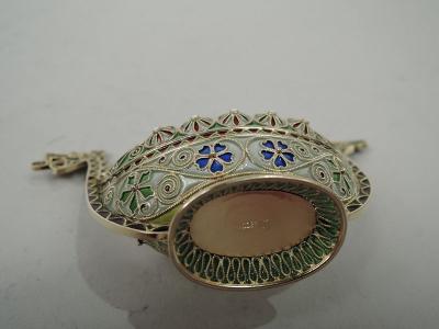 Marius Hammer Set of 3 Marius Hammer Plique Jour Viking Longboat Open Salts