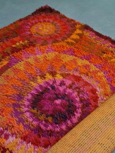 Marjatta Metsovaara Marjatta Metsovaara Vibrant Red Seashell Wall Rug Carpet 1960s