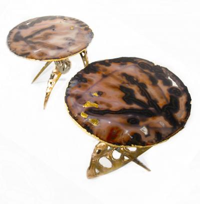 Mark Brazier Jones Quantum Entanglement Agate Coffee Table Pair
