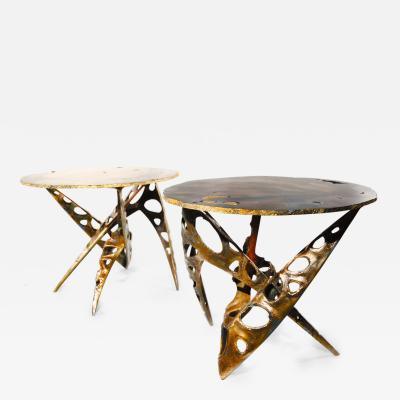 Mark Brazier Jones Quantum Entanglement Agate Coffee Table Pair