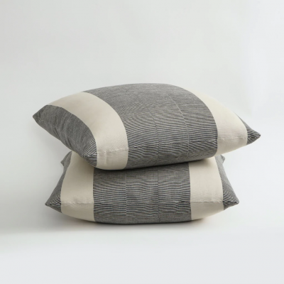 Mark Cunningham HUMBUG STRIPE PEWTER PILLOW