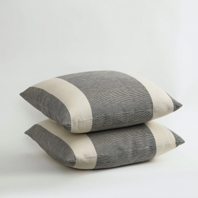 Mark Cunningham HUMBUG STRIPE PEWTER PILLOW