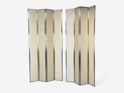 Mark Hampton Steel Fabric Modern Room Dividers USA c 1980s
