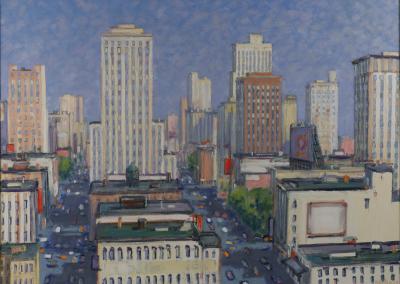 Mark Horton Aerial View of Downtown with Trees 40 x 56 