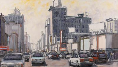 Mark Horton Busy City Street 32 x56 