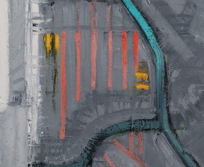 Mark Horton Map in Gray Red and White 40 x 50 